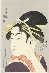 歌麿「雪月花 三幅之内 扇屋花扇【復刻版】」