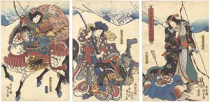 Kunisada I / Atsumori's Debut at the Battle of Ichinotani [一ノ谷合戦敦盛初陣ノ図]