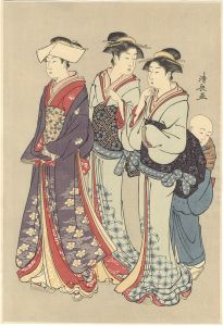 清長「外出の娘とその供【復刻版】」