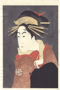 Sharaku / Actor Matsumoto Yonesaburo as Kewaizaka no Shosho, Actually Shinobu【Reproduction】 [松本米三郎　しのぶ【復刻版】]