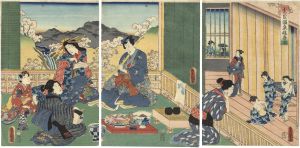 豊国三代「光氏温泉遊興ノ図」