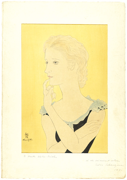 Fujita Tsuguharu (Leonard Foujita) “Woman in Blue Dress”