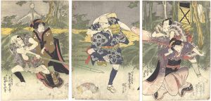 Kunisada I / Kabuki Play: Cho mo Hiyoku Yamazaki Odori [蝶鶼山崎踊]