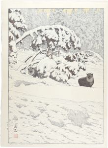 Yoshida Toshi / Japanese Antelopes in Snow 