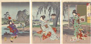 Chikanobu / Fireflies at a Villa [別荘の蛍]