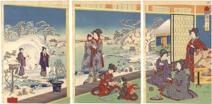 Nobukazu / Snow, Moon, and Flowers / Snow on Dark Blue Trousers [雪月花内　瑠璃袴に雪]