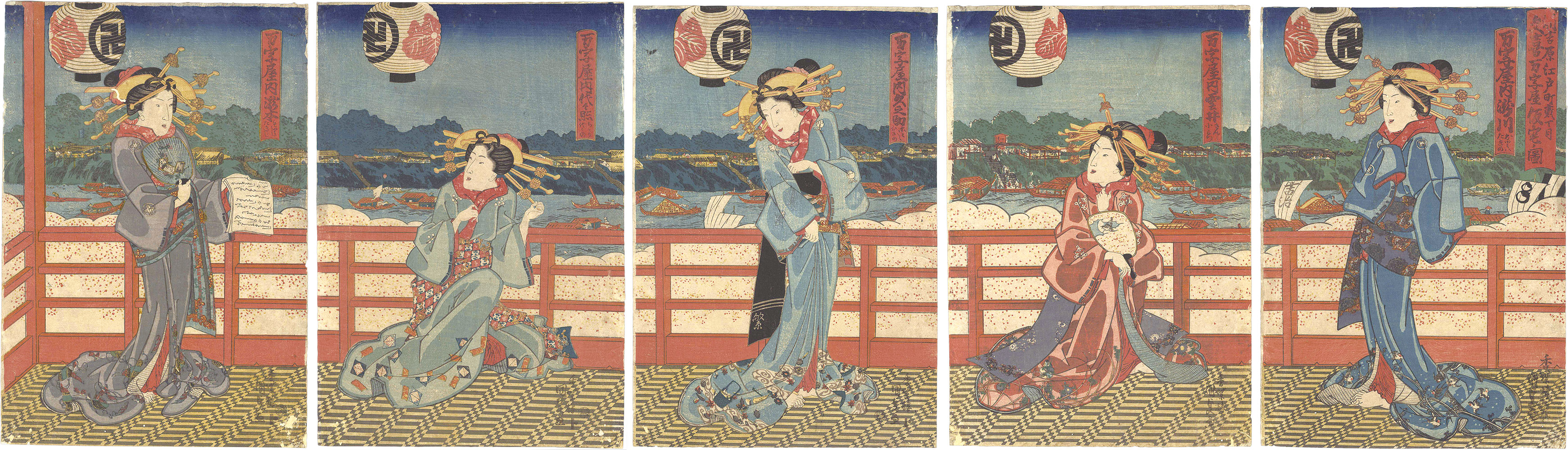 Kunisada I “Temporary Quarters of the Kuki-Manjiya at Edomachi 2-chome in the New Yoshiwara”