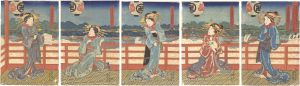 Kunisada I / Temporary Quarters of the Kuki-Manjiya at Edomachi 2-chome in the New Yoshiwara [新吉原江戸町二丁目 久喜万字屋仮宅ノ図]
