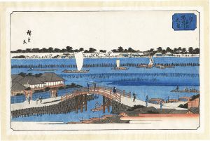 Hiroshige I / Famous Places in Edo / Cherry Blossoms in Full Bloom along the Sumida River [江戸名所　隅田川花盛]