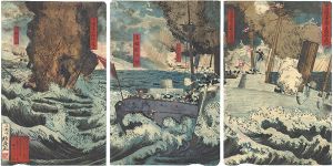 帝国艦隊豊島ニ支那艦ヲ破ル