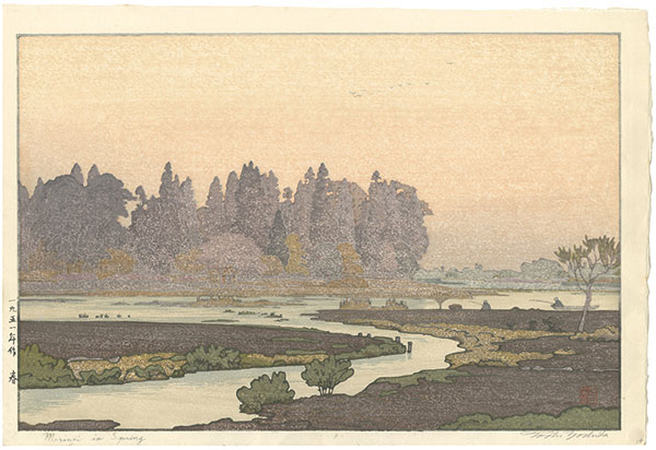 吉田遠志「風景四題　春（茂林寺）」