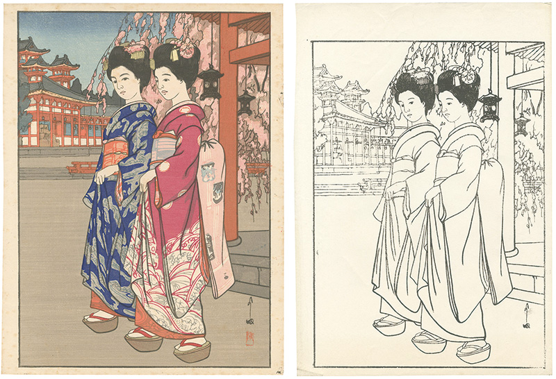 吉田博「舞妓」