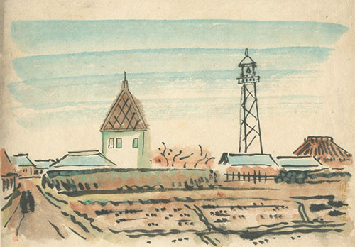 川上澄生「自筆画稿　姿川村」