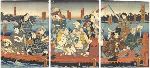 豊国三代「五十三次ノ内　大磯」