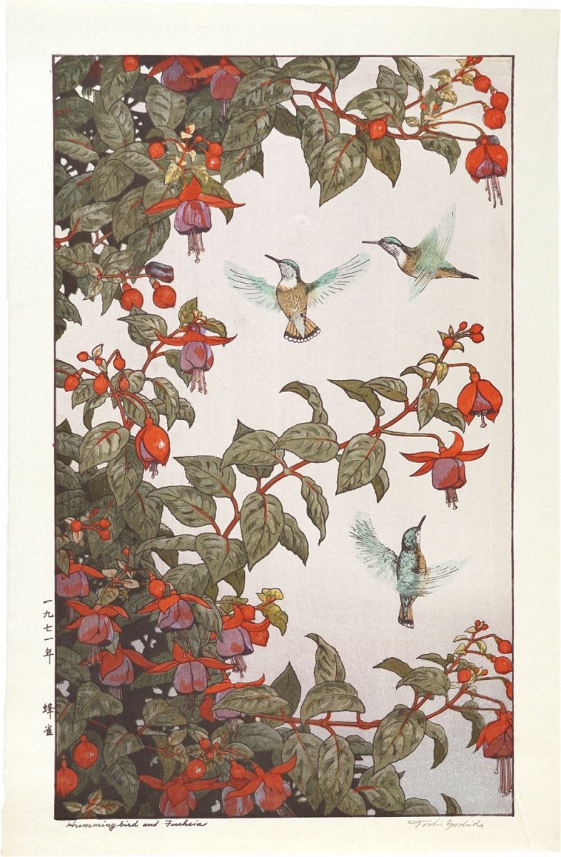 Yoshida Toshi “Humming bird and Fuchsia”