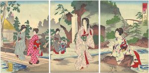 周延「別荘の瀧」