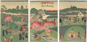 Hiroshige III / Famous Places in Tokyo / Sujikaiyorozubashi-bridge [東京名所 筋違万代橋図]