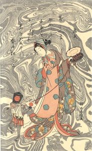 春信「初春女猿廻し【復刻版】」