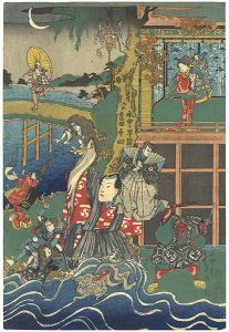 貞秀「粧水絹川堤」