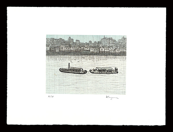 Kazama Kan “Nostalgic Ginza neighborhood / Tsukuda's Ferry”