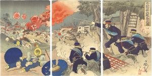 小国政「牛荘市街大戦争之図」