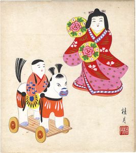 Shimizu Keigetsu / Shikishi Paper Board: Dolls