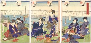豊国三代 暁斎「江戸名所　築地浪除勝景」