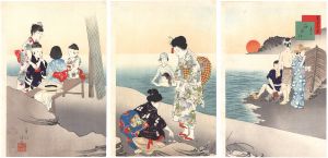 美人十二ヶ月　其七 海水浴
