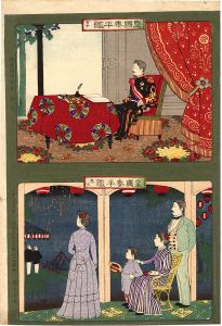 Yasuji,Tankei / Example of Peaceful Empire / Imperial Palace and Fireworks [皇国泰平鑑　宮中 花火]