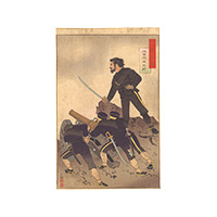 Kiyochika “Mirror of Army and Navy Heroes / Artillery Captain Ikeda”