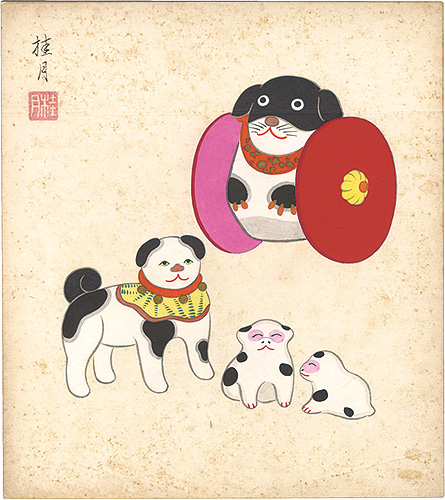Shimizu Keigetsu “Shikishi Paper Board: Dolls”