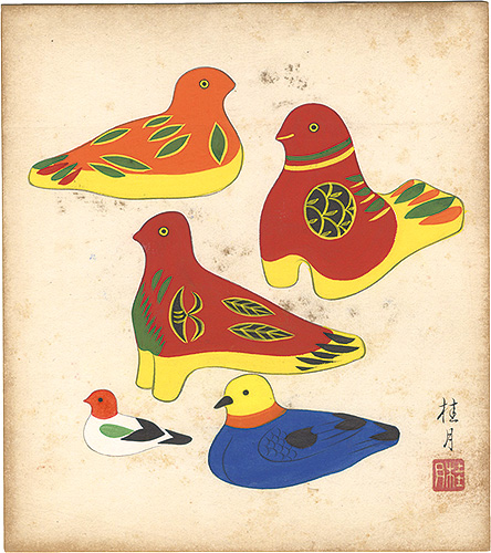 Shimizu Keigetsu “Shikishi Paper Board: Dolls”