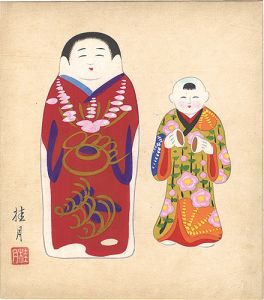Shimizu Keigetsu / Shikishi Paper Board: Dolls
