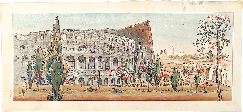 Kojo Kokan “Prints of Views and Customs around the World, Volume 1 / No. 8 of 10: Fall in Rome, Italy”