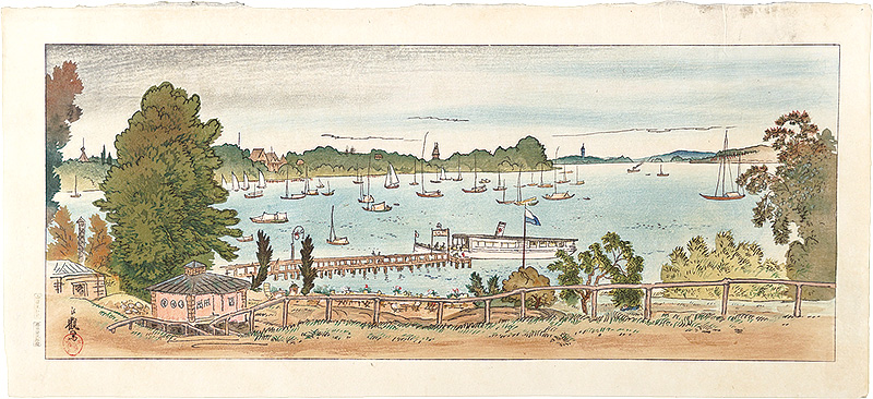 Kojo Kokan “Prints of Views and Customs around the World, Volume 1 / No. 6 of 10: View of Wannsee, Germany”