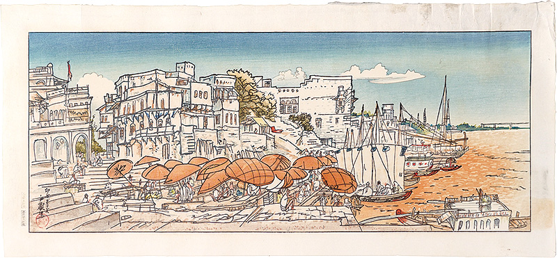 Kojo Kokan “Prints of Views and Customs around the World, Volume 1 / No. 4 of 10: Varanasi, India”