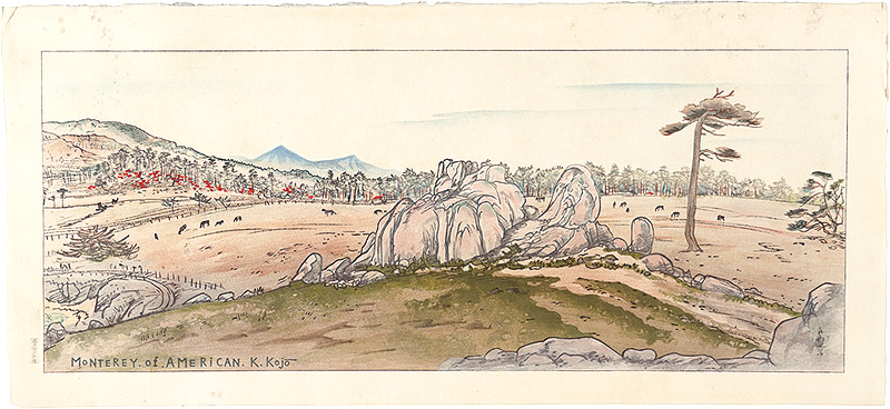 Kojo Kokan “Prints of Views and Customs around the World, Volume 1 / No. 10 of 10: View of Lovers Point in Monterey, California”