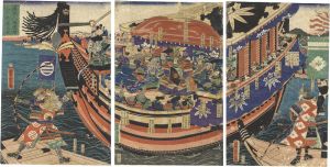 芳虎「源平八嶋檀浦大合戦遠矢之図」