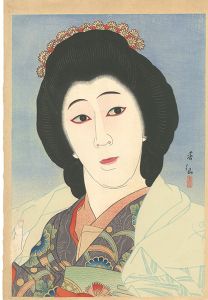 Natori Shunsen / Baiko Onoe Ⅵ as Sayuri at Modori bridge