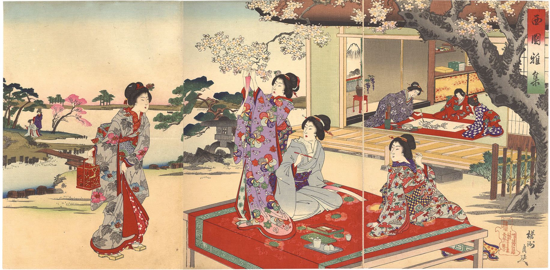 Chikanobu “Elegant Gathering in the Western Garden”