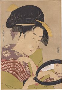 歌麿「仇姿うつす手鏡【復刻版】」