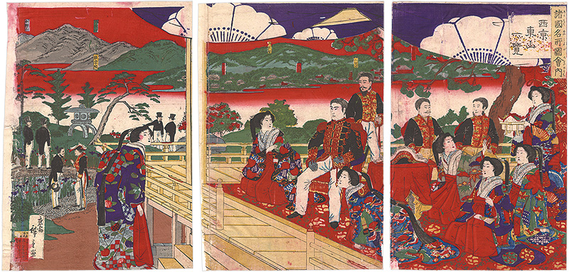 Hiroshige III “Famous Places in the Nation / A Glimpse of Higashiyama the Western Capital”