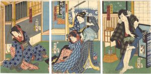 国周「魁駒松梅桜曙幑」