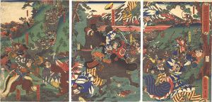Kunihisa / Lord Minamoto Yoritomo's Hunt at the Foot of Mount Fuji [源頼朝公富士裾野牧狩之図]
