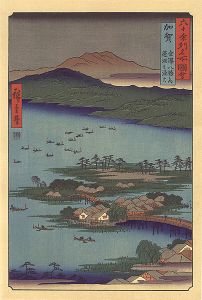 六十余州名所図会　加賀 金沢八勝之内蓮湖之漁火【復刻版】