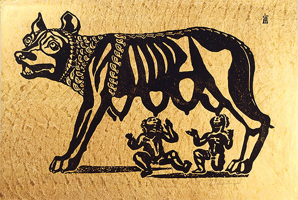 Tokuriki Tomikichiro “A Traditional Roman Wolf”