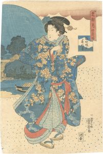 東都月の名所　隅田堤の春の月