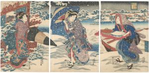 Kunisada I / Parody of Liu Bei Visiting Zhuge Liang in Wind and Snow [玄徳風雪訪孔明]