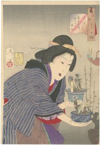 芳年「風俗三十二相　かいたさう 嘉永年間おかみさんの風俗」