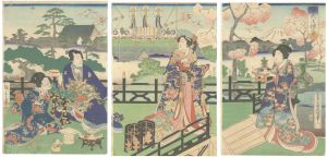 豊国三代 広重二代「源氏上棟之景」